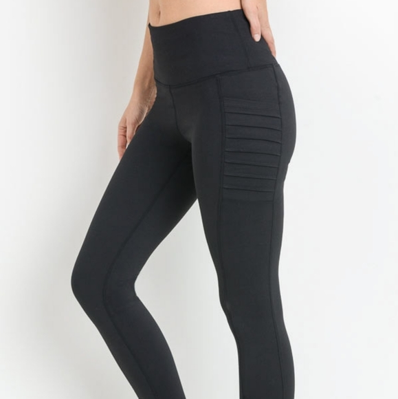 Highwaist Moto Ribbed Leggings With Mesh - Picture 3 of 3